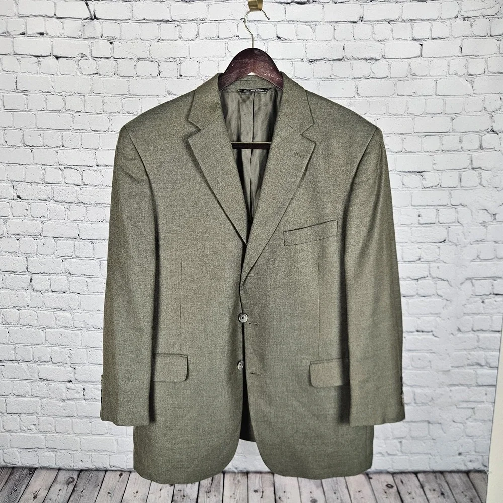 H.W.‎ Rosenblum Jack Victor Cashmere Blazer 45S Green Sport Coat Union Made...